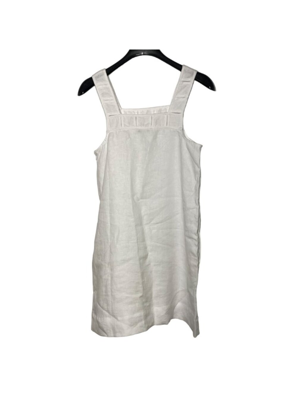 Madewell Embroidered Eyelet Square Neck Linen Tank Mini Dress White Sz 8 - Picture 5 of 11